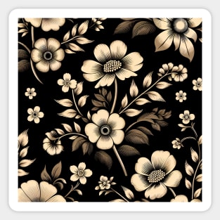 Beige Floral Illustration Sticker